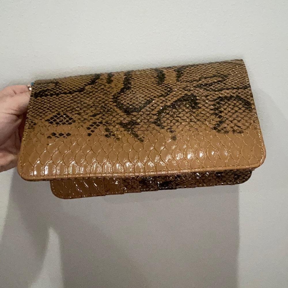 Faux Snakeskin wallet clutch